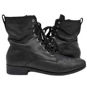 Lucky Brand “Hestawn" Black Leather Moto Lace Up Ankle Boots - Size 11